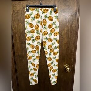 Soft Pineapple Leggings Size:One Size Never Worn!